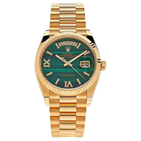 rolex day date 36 gold green|rolex day date 128238.